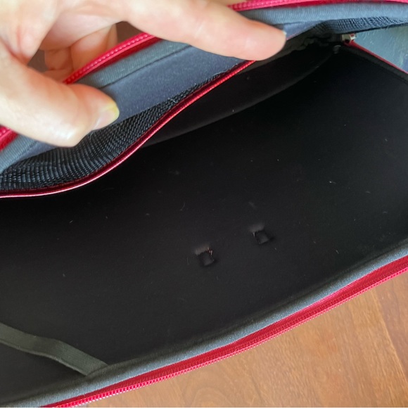 Cherry red neoprene and patent laptop sleeve from Cole Haan. Fits 14” laptop. - Picture 5 of 5